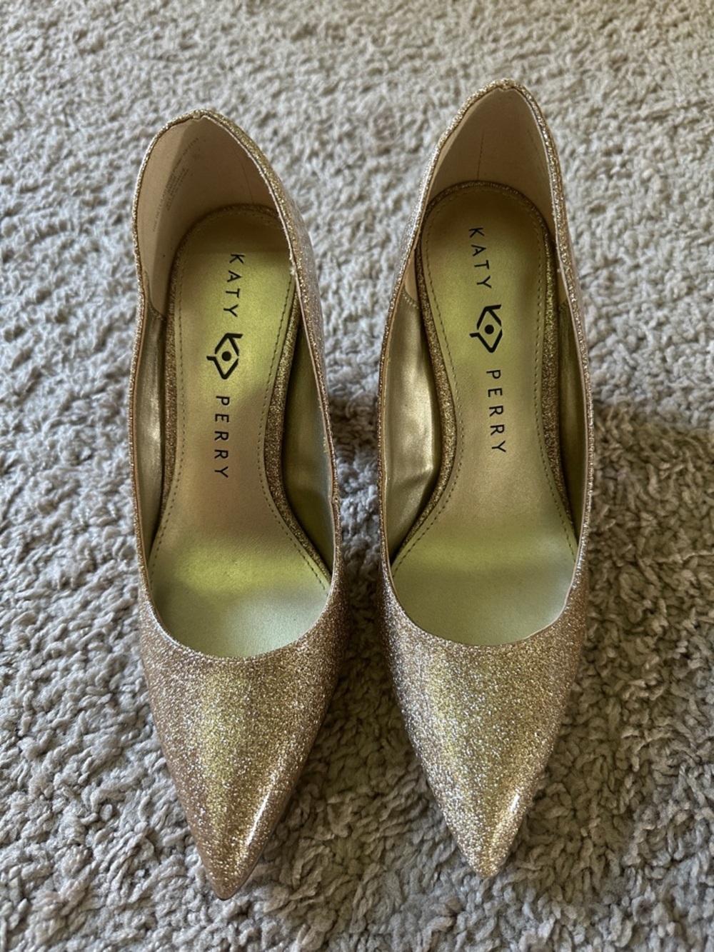Katy Perry Collections Rose Gold Glitter Pointed Pumps